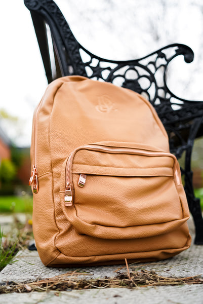 Navy Backpack - rose gold hardware